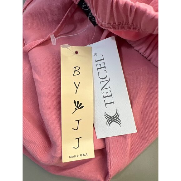 By JJ Elastic Waist Drawstring Midi Skirt Large Tencel Pink Casual Feminine NEW - Picture 5 of 8